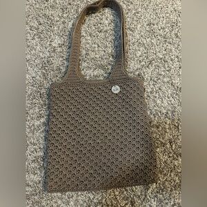 The Sak Vintage Hand-Crocheted Shoulder Bag in Taupe Boho Style